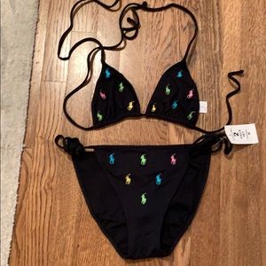 RL Blue Label Black String Bikini Size Medium